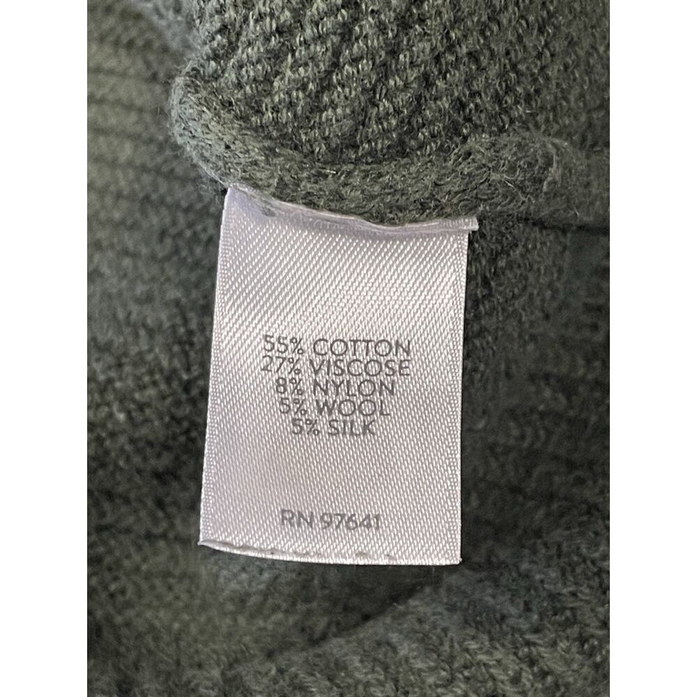 J Jill Sweater/Jacket Women’s Size Small Dark Green Ribbed Hooded Full Zip Up - Picture 13 of 14